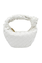 MITZI WOVEN KNOTTED HANDBAG IN WHITE