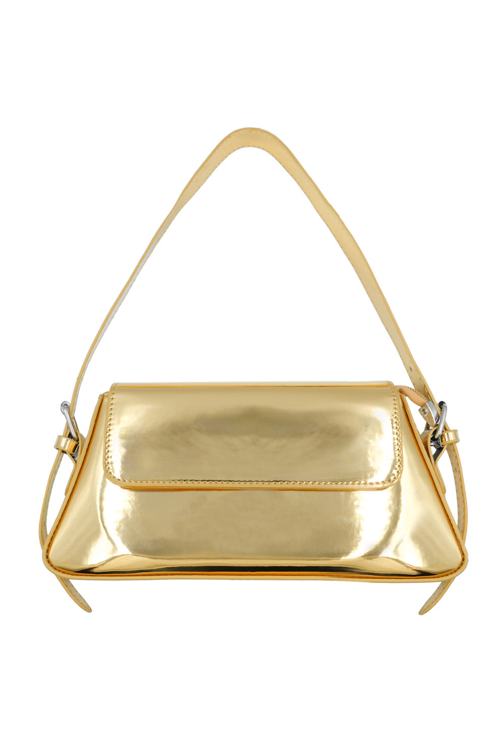 LORELAI SHOULDER CLUTCH BAG IN GOLD FAUX LEATHER