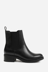 Ivara Black Chelsea Ankle Boots with Block Heel