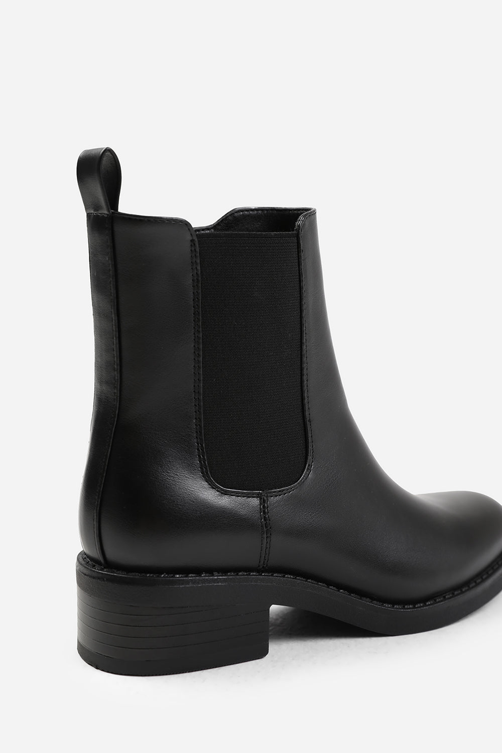 Ivara Black Chelsea Ankle Boots with Block Heel