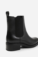 Ivara Black Chelsea Ankle Boots with Block Heel