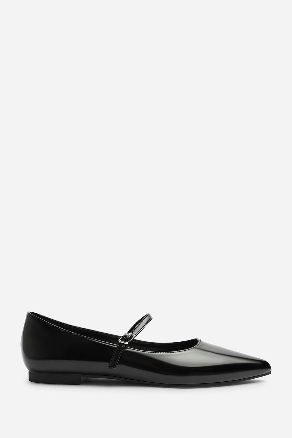 Ovira Wide Fit Girl's School Shoe Pointed Toe Mary Jane Front Strap Ballet Flats