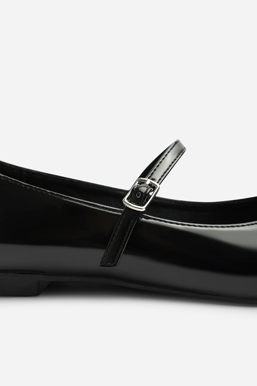 Ovira Wide Fit Girl's School Shoe Pointed Toe Mary Jane Front Strap Ballet Flats