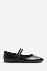 Olyxa Wide Fit Girl's School Shoe Mary Jane Ballet Flats With Buckle Detail
