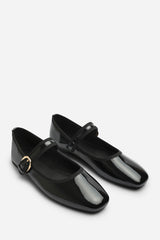 Olyxa Wide Fit Girl's School Shoe Mary Jane Ballet Flats With Buckle Detail