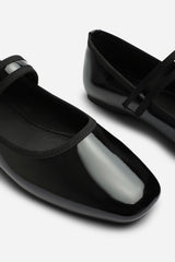 Olyxa Wide Fit Girl's School Shoe Mary Jane Ballet Flats With Buckle Detail