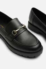 Orvane Girl's School Shoe Chunky Snaffle Trim Detail Loafers