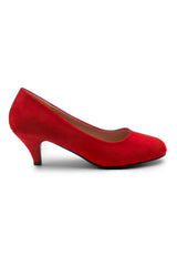 SHEA LOW HEEL COURT PUMP IN RED SUEDE