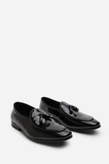 Finley Black Patent Tassel Loafer Classic Formal Dress Shoes
