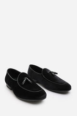 Finley Black Velvet Tassel Loafer Classic Formal Dress Shoes