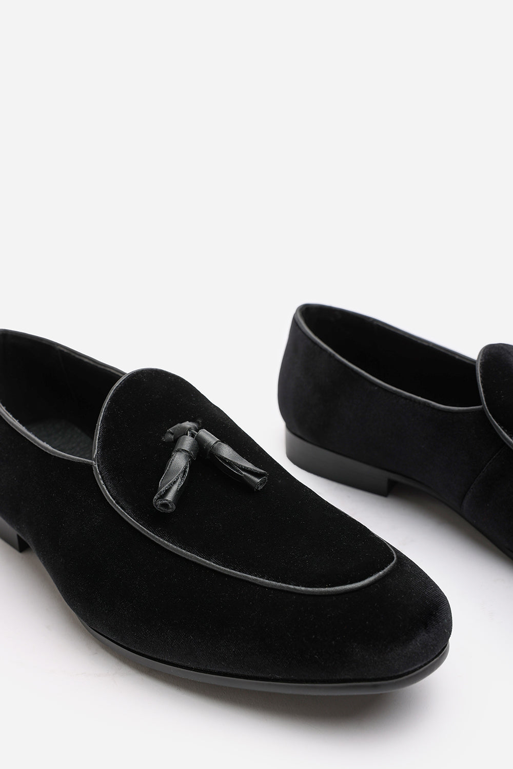 Finley Black Velvet Tassel Loafer Classic Formal Dress Shoes