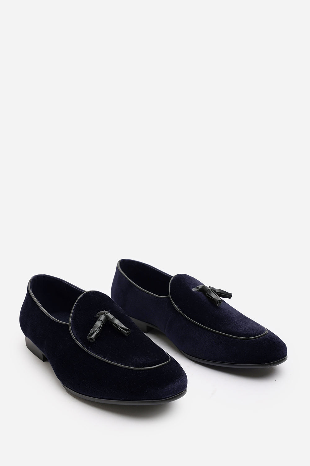 Finley Navy Velvet Tassel Loafer Classic Formal Dress Shoes