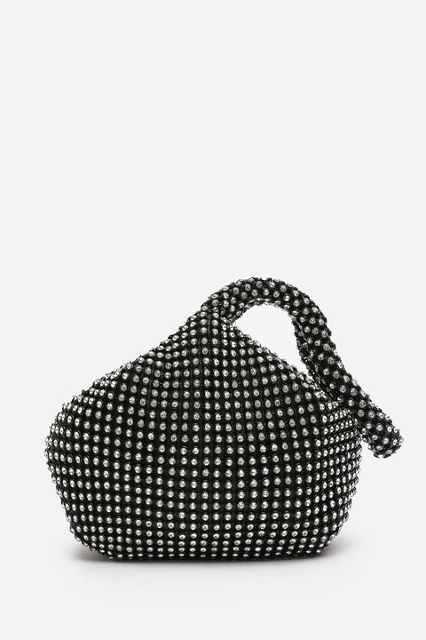 NICKI DIAMANTE MINI CHAINMAIL POUCH BAG IN BLACK