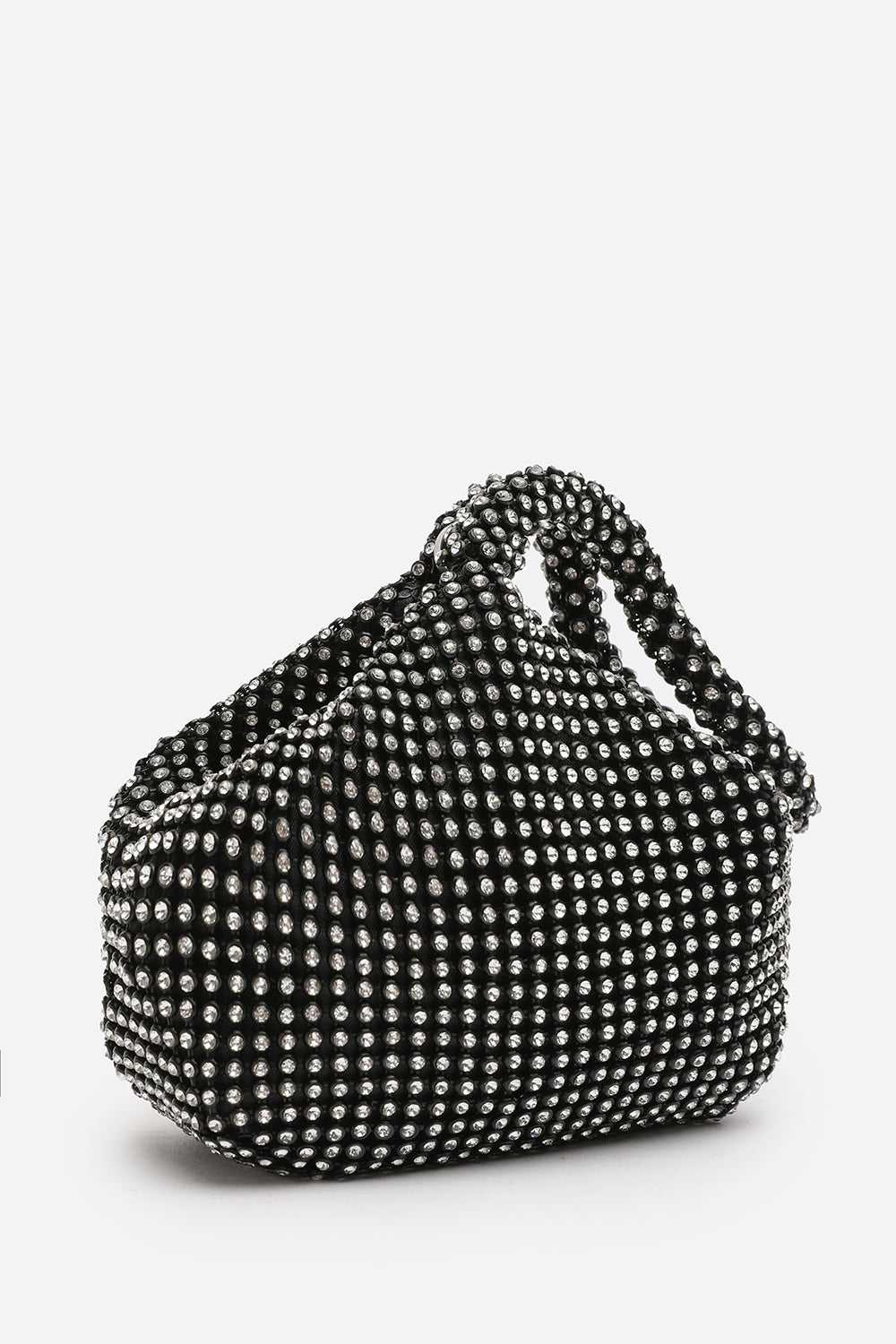 NICKI DIAMANTE MINI CHAINMAIL POUCH BAG IN BLACK