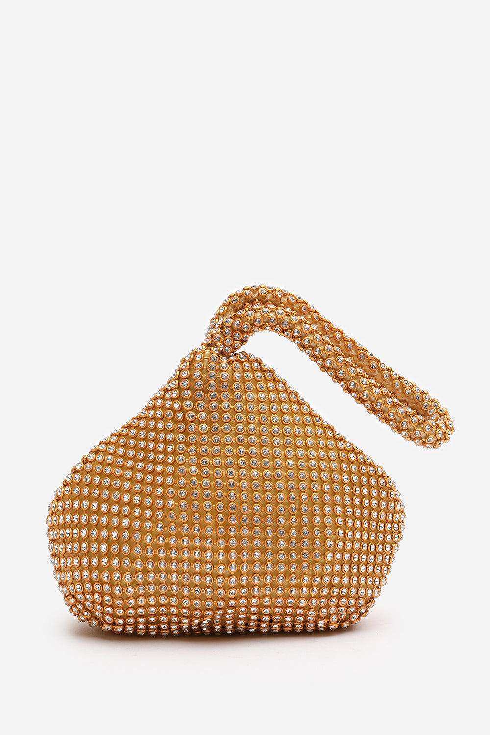 NICKI DIAMANTE MINI CHAINMAIL POUCH BAG IN ROSE GOLD