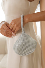 NICKI DIAMANTE MINI CHAINMAIL POUCH BAG IN SILVER