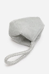 Cascabel Mini Chainmail Pouch Bag In Silver
