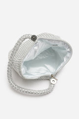 Cascabel Mini Chainmail Pouch Bag In Silver