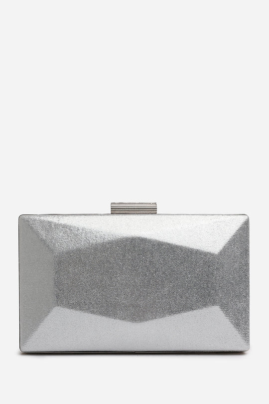 Oceane Embellished Evening Clutch In Silver
