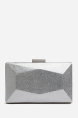 Oceane Embellished Evening Clutch In Silver