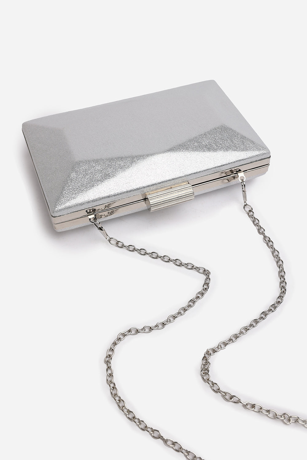 Oceane Embellished Evening Clutch In Silver