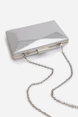 Oceane Embellished Evening Clutch In Silver