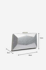 Oceane Embellished Evening Clutch In Silver