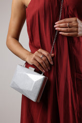 Oceane Embellished Evening Clutch In Silver