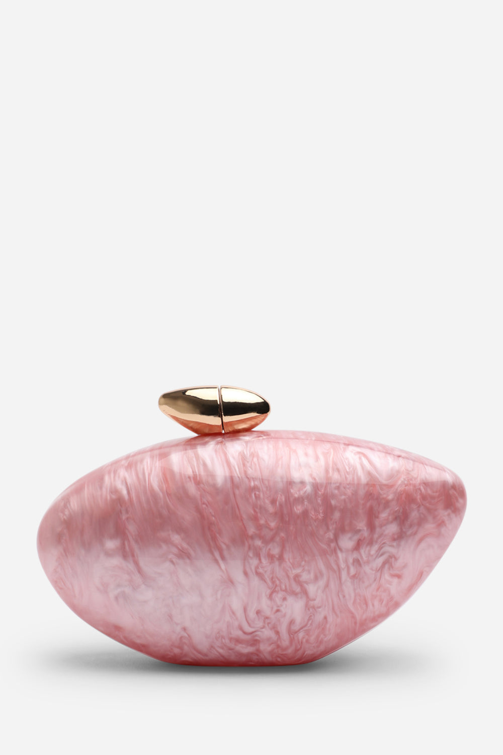 Benna Marble Acrylic Clutch In Light Pink