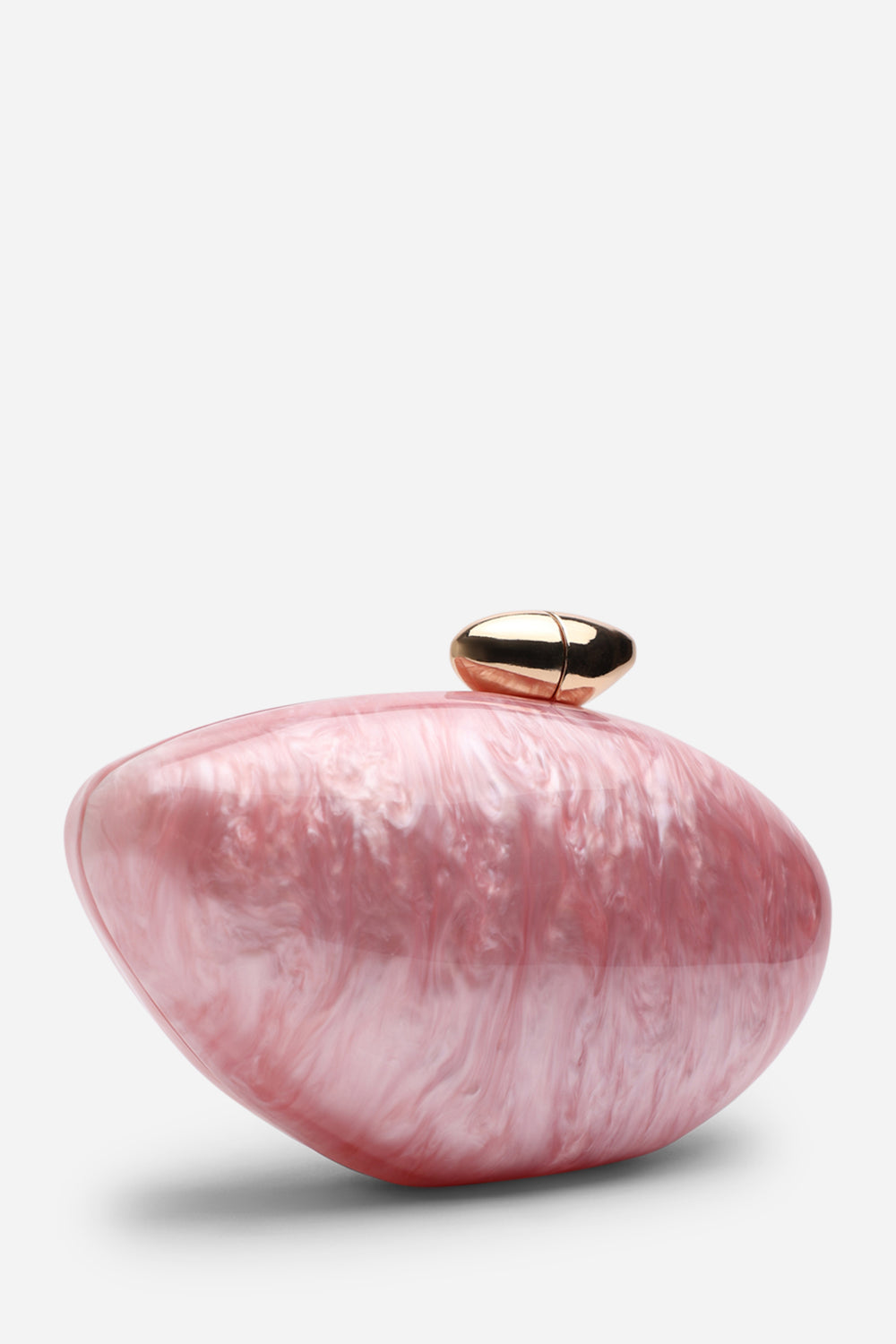 Benna Marble Acrylic Clutch In Light Pink