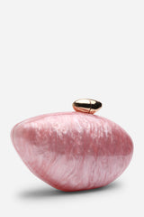 Benna Marble Acrylic Clutch In Light Pink