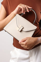Mareas Elegant Top Handle Shoulder Bag In Cream