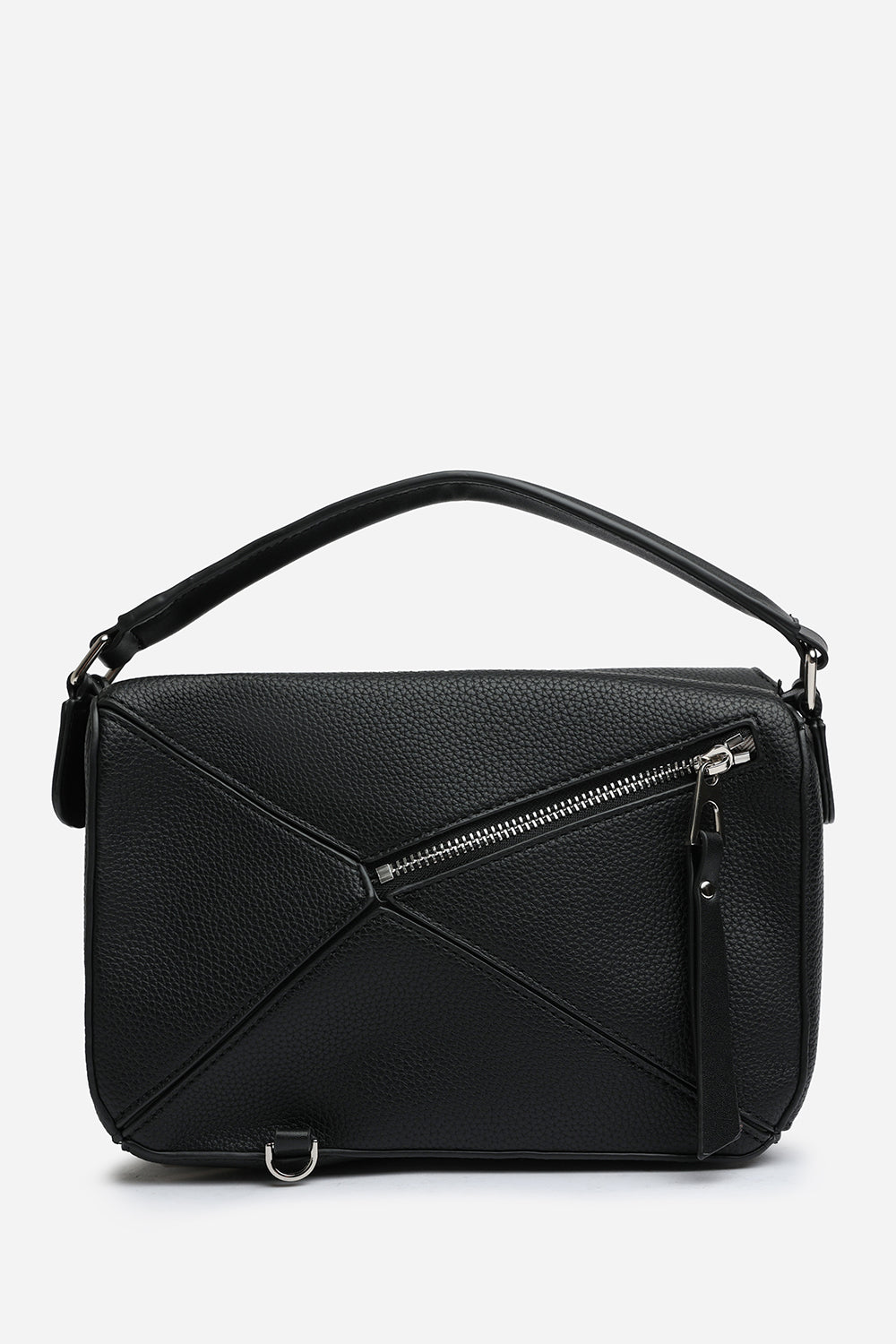 Abrazo Geometric Top Handle Bag in Black