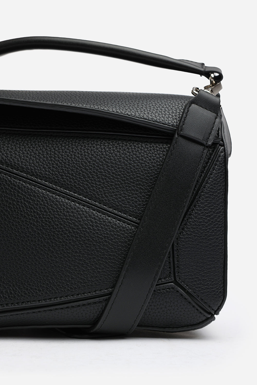 Abrazo Geometric Top Handle Bag in Black