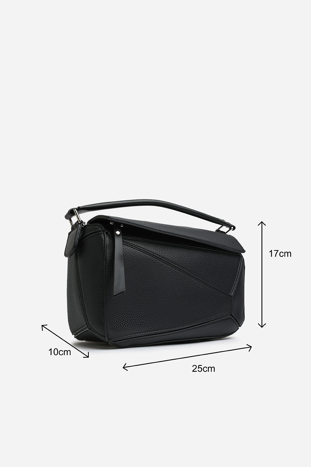 Abrazo Geometric Top Handle Bag in Black