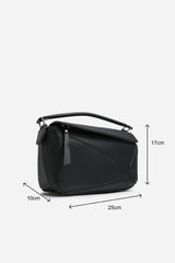 Abrazo Geometric Top Handle Bag in Black