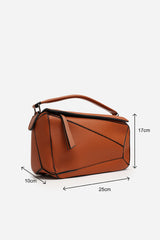 Abrazo Geometric Top Handle Bag in Tan