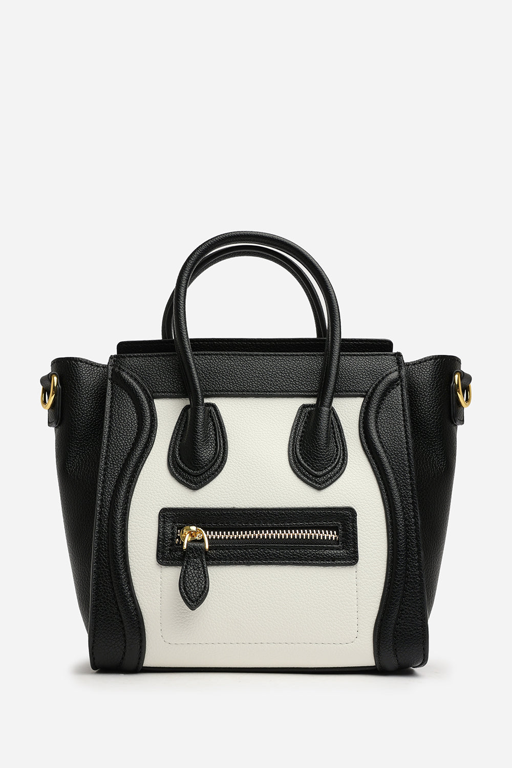 Dulce Front Zip Classic Tote Bag in Black