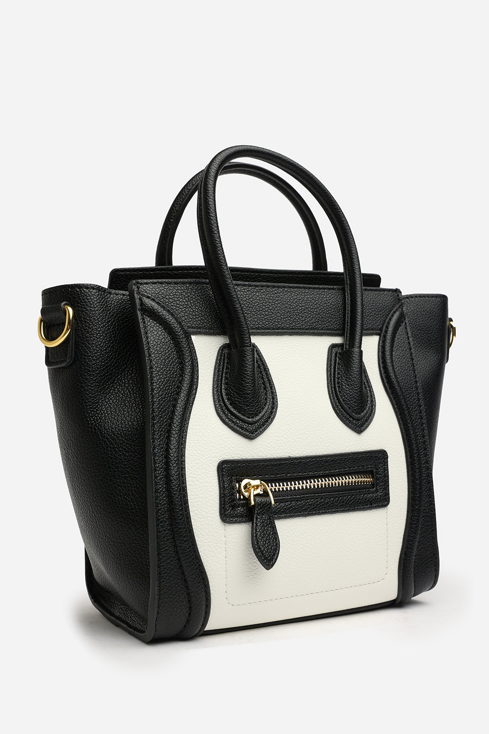 Dulce Front Zip Classic Tote Bag in Black