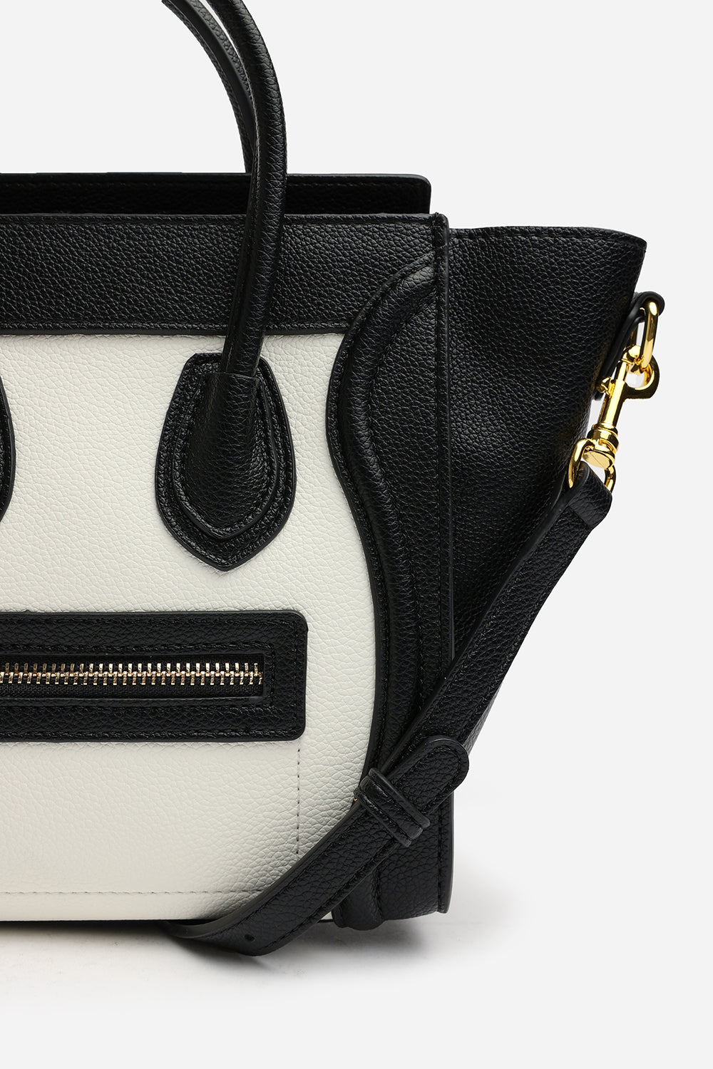 Dulce Front Zip Classic Tote Bag in Black