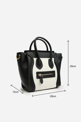 Dulce Front Zip Classic Tote Bag in Black