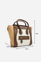 Dulce Front Zip Classic Tote Bag in Taupe