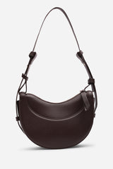 Envie Crescent Faux Leather Shoulder Bag in Dark Brown