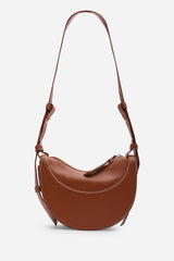 Envie Crescent Faux Leather Shoulder Bag in Tan