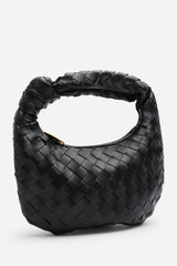 Aura Classic Woven Hobo Bag In Black