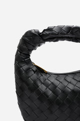 Aura Classic Woven Hobo Bag In Black