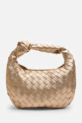 Aura Classic Woven Hobo Bag In Gold