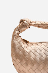 Aura Classic Woven Hobo Bag In Gold