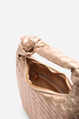 Aura Classic Woven Hobo Bag In Gold