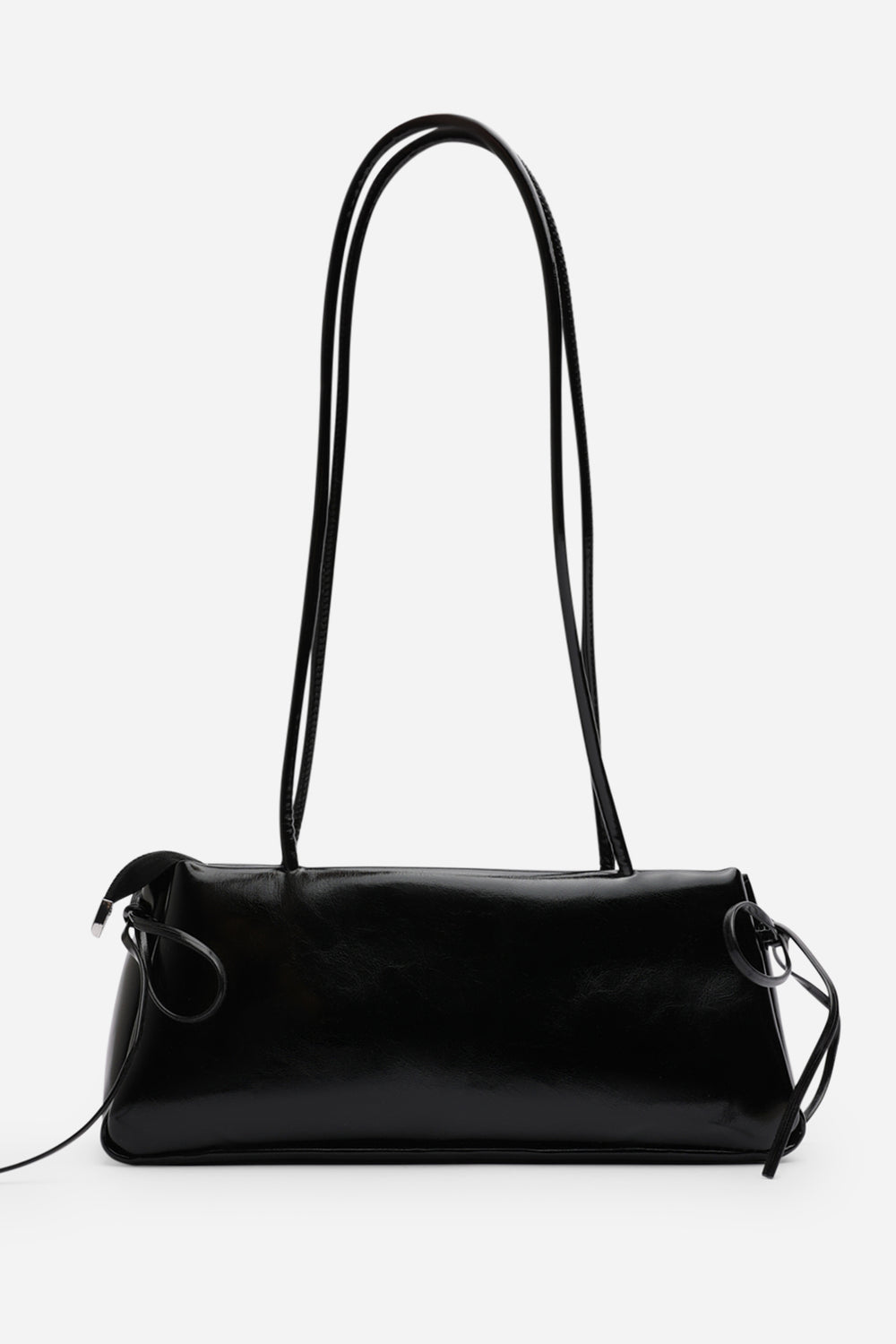Bay Glossy Black Patent Handheld Shoulder Bag